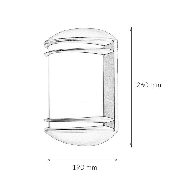 Lampe de jardin extérieure moderne semi-circulaire QUARTZ couleur anthracite