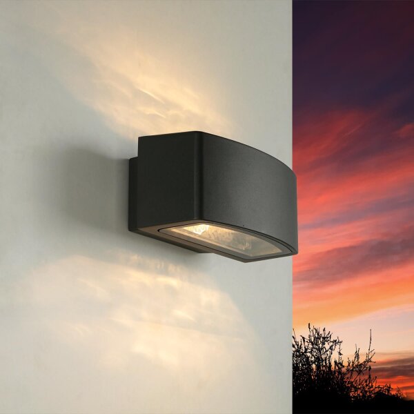 Applique murale dextérieur semi-circulaire Moderne en anthracite