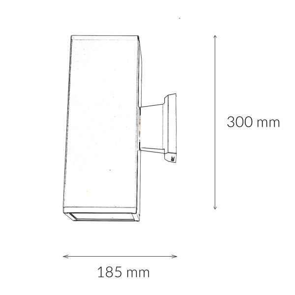 Lampe dextérieur Anthracite Up Down IP54 carrée 30cm