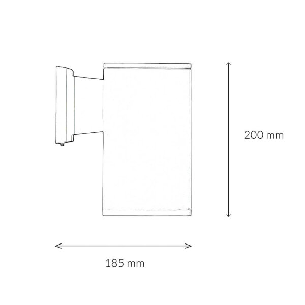Lampe dextérieur carrée Anthracite IP54 H:20 cm E27