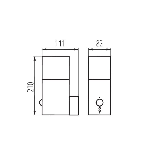 Lampe dextérieur avec détecteur de mouvement Anthracite E27 IP44 Mur