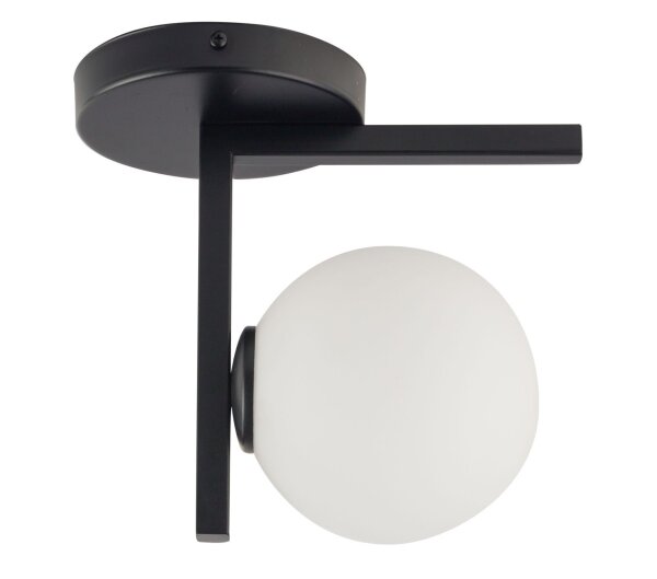 Plafonnier moderne Noir Boule Verre G9 confortable