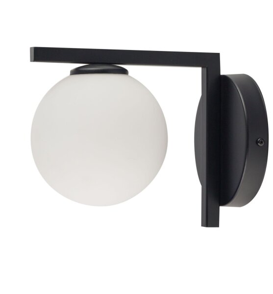 Applique noire métal verre G9 L:14 cm Moderne