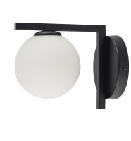 Applique noire m&eacute;tal verre G9 L:14 cm Moderne