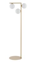 Lampadaire moderne m&eacute;tal or verre 150 cm G9 3 flammes