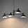 Suspension noir blanc métal L:90 cm 4-flamme E14