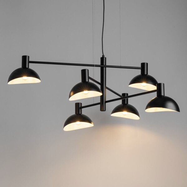 Lampe à suspendre moderne Métal Noir Blanc E14 Multi-flamme
