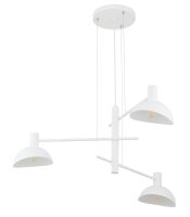 Suspension blanche métal 3 flammes L:75 cm E14...