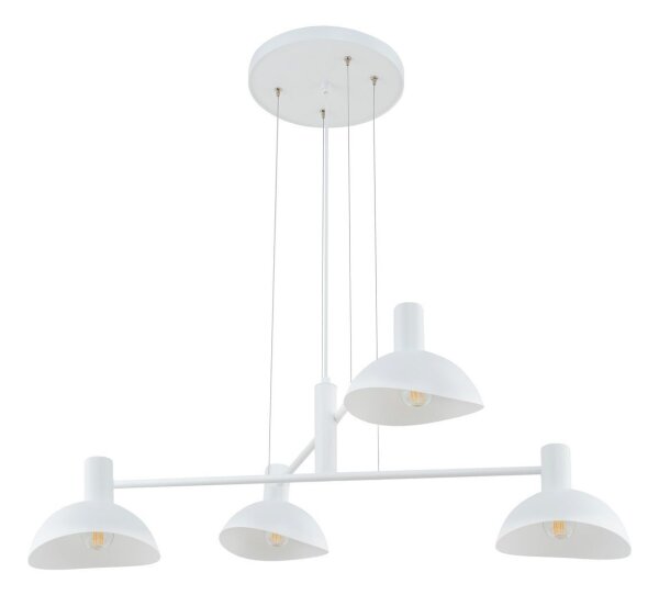 Lampe à suspendre blanche en métal 4-flamme L:90 cm Moderne