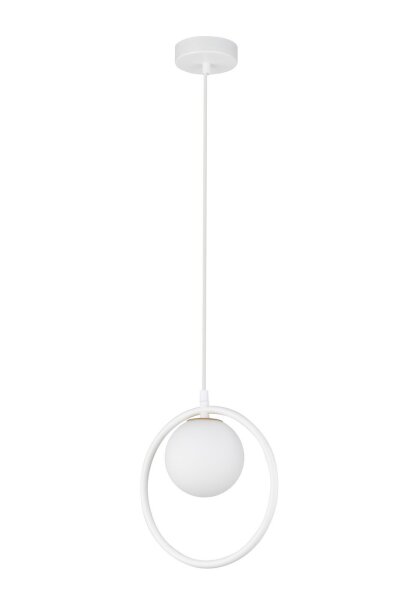 Suspension design verre métal blanc jusquà 0,9 m G9