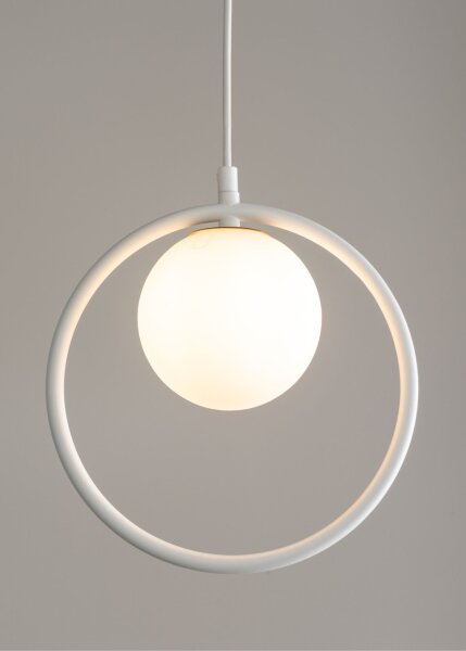 Suspension design verre métal blanc jusquà 0,9 m G9
