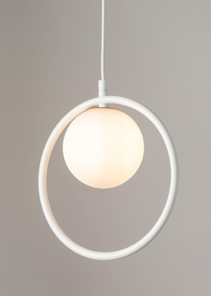Suspension design verre métal blanc jusquà 0,9 m G9