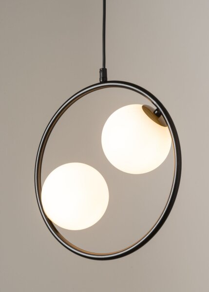 Lampe à suspendre noire Moderne Verre Boule Métal jusquà 0,9 cm