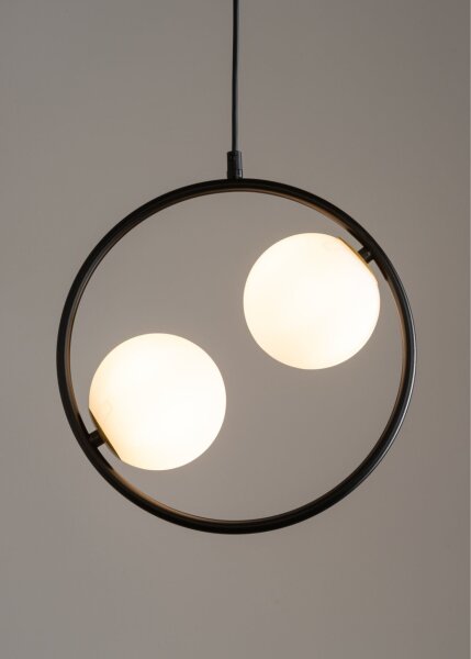 Lampe à suspendre noire Moderne Verre Boule Métal jusquà 0,9 cm