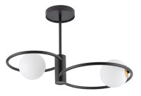 Blendarme plafonnier verre noir blanc G9 L:55 cm