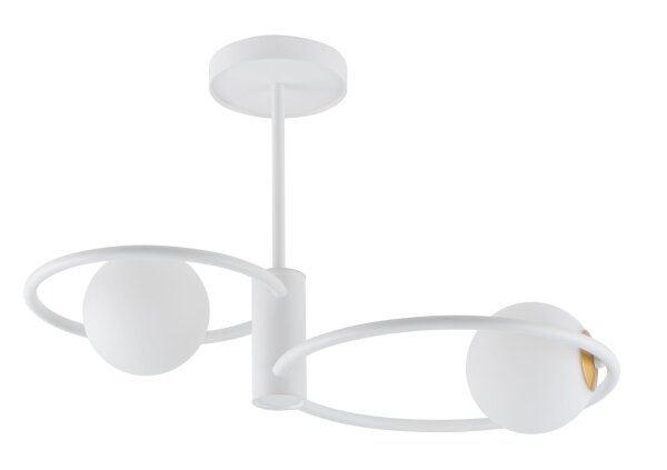 Plafonnier blanc Moderne Abat-jour sphérique Verre Métal G9