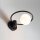 Applique ronde verre sphère métal noir Ø12 cm G9