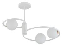 Grand plafonnier Blanc M&eacute;tal Verre L:64 cm G9 Moderne
