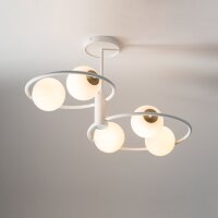 Plafonnier moderne verre métal G9 5 flammes...