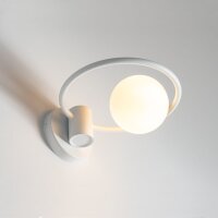 Applique ronde en métal Abat-jour en verre faible...
