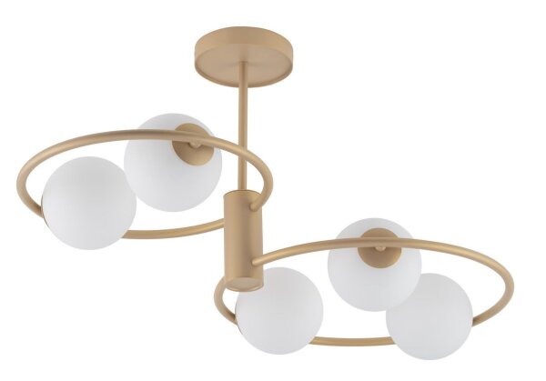 Plafonnier confortable verre sphère métal L:70 cm G9