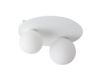 Plafonnier métal blanc verre boules Ø12,1...