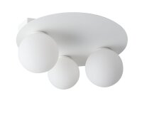 Plafonnier blanc métal verre Ø21,1 cm G9 3...
