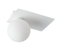 Plafonnier blanc verre métal carré L:25 cm...