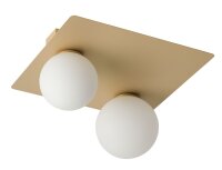 Plafonnier Or Moderne Verre Boule 2 feux L:33 cm