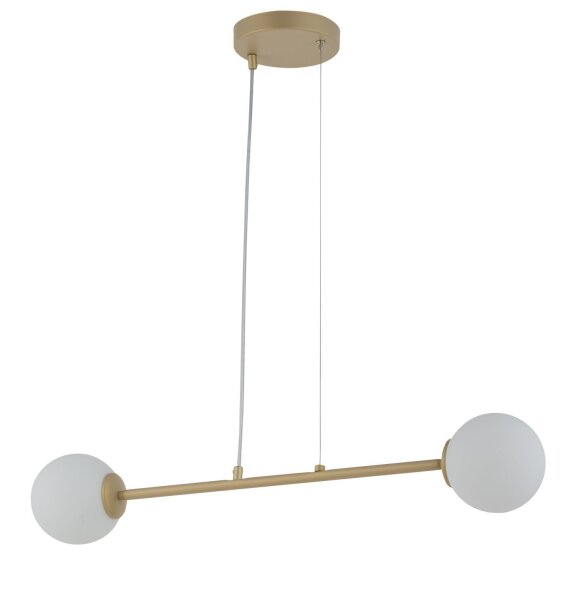 Suspension allongée or verre sphère G9 jusquà 0,6 m