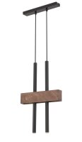 Longue lampe à suspendre métal bois noir 2...