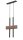 Longue lampe à suspendre métal bois noir 2 flammes 31 cm
