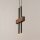 Longue lampe à suspendre métal bois noir 2 flammes 31 cm