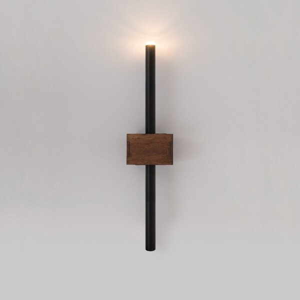 Applique murale noire métal bois G9 L:11 cm confortable