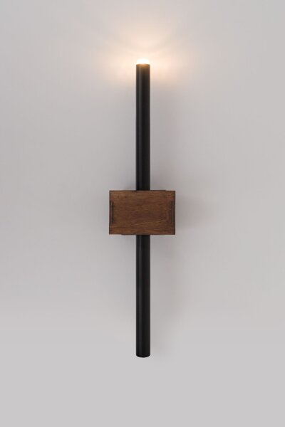 Applique murale noire métal bois G9 L:11 cm confortable