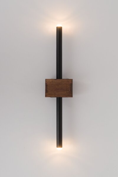 Applique murale moderne bois noir métal G9 H:50 cm