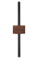 Applique murale moderne bois noir m&eacute;tal G9 H:50 cm