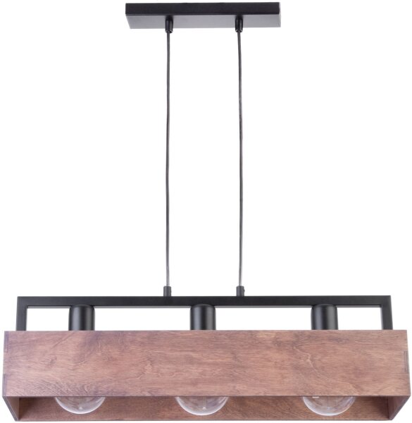 Lampe à suspendre bois métal noir E27 jusquà 0,8 m confortable