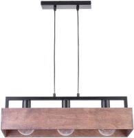 Lampe à suspendre bois métal noir E27...