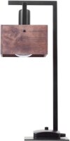 Lampe de table noire bois métal H:48 cm E27 compact