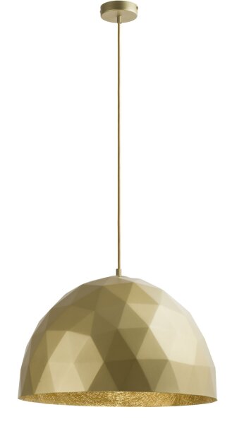 Suspension ronde or métal stylé E27 Ø50 cm