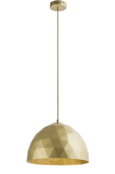Lampe à suspendre ronde or métal Ø35 cm E27 jusquà 0,9 m