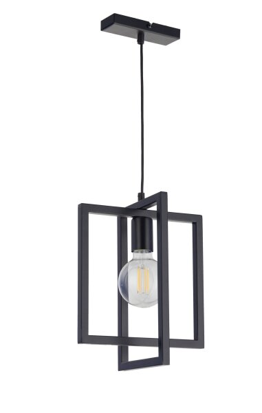 Lampe à suspendre en métal noir jusquà 0,8 m suspendue E27 élégante