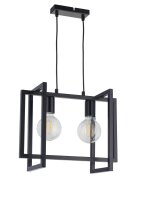 Suspension noire m&eacute;tal L:41 cm E27 d&eacute;coratif