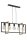 Lampe &agrave; suspendre m&eacute;tal noir or 5-flmg jusqu&agrave; 0,8 m &eacute;l&eacute;gant