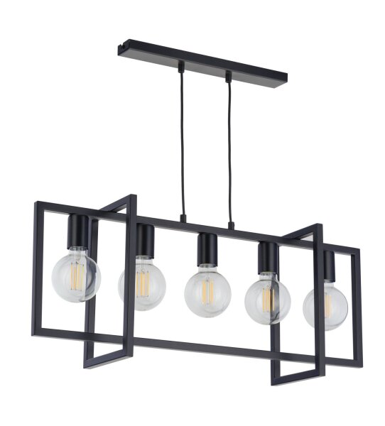 Lampe à suspendre moderne métal noir L:76cm E27 élégant