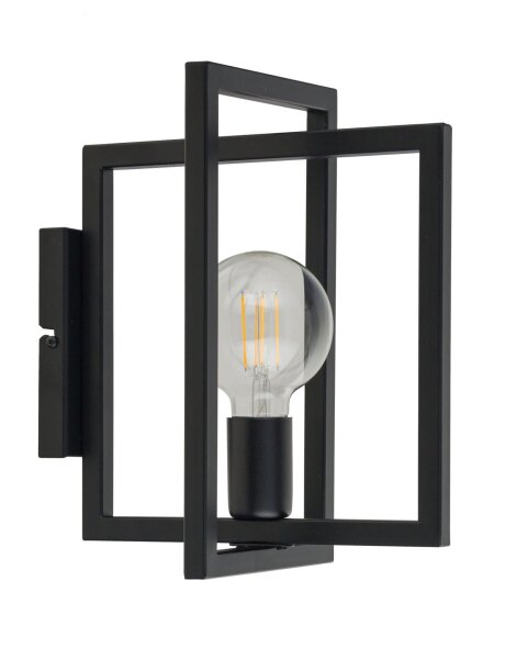 Applique noire métal E27 H:31 cm minimaliste