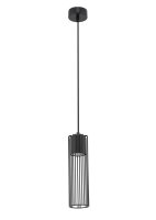 Cylindre Lampe à suspendre Noir Métal rond...