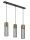 Longue lampe à suspendre Noir Or 60 cm Cylindre 3 flammes