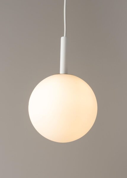 Suspension Blanc Sphère Métal Verre faible éblouissement Ø14 cm G9